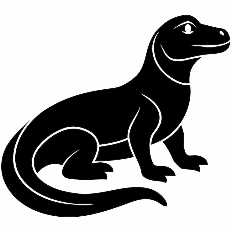 Vector komodo dragon silhouette