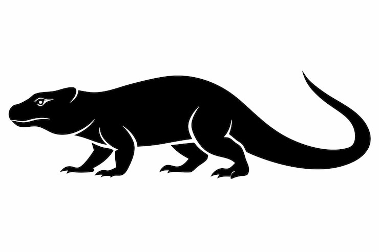 Vector komodo dragon silhouette