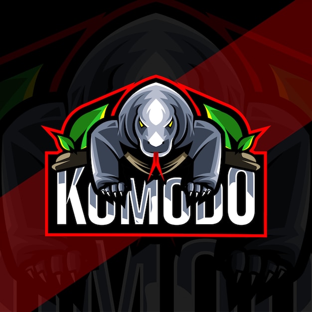 Komodo mascotte logo esport sjabloon