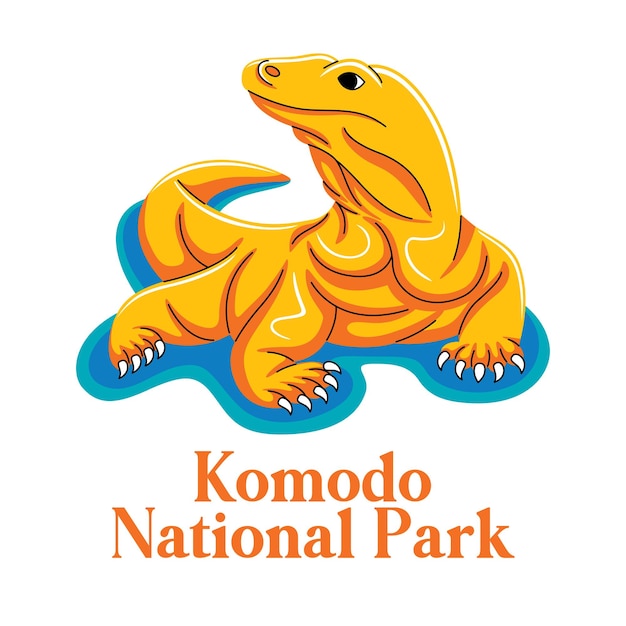 Parco nazionale di komodo in stile design piatto