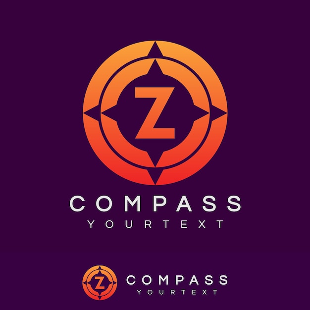 kompas aanvankelijk Letter Z Logo ontwerp