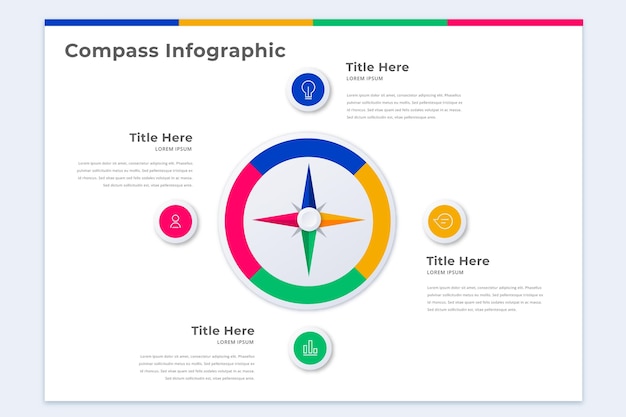 Kompas infographics sjabloon