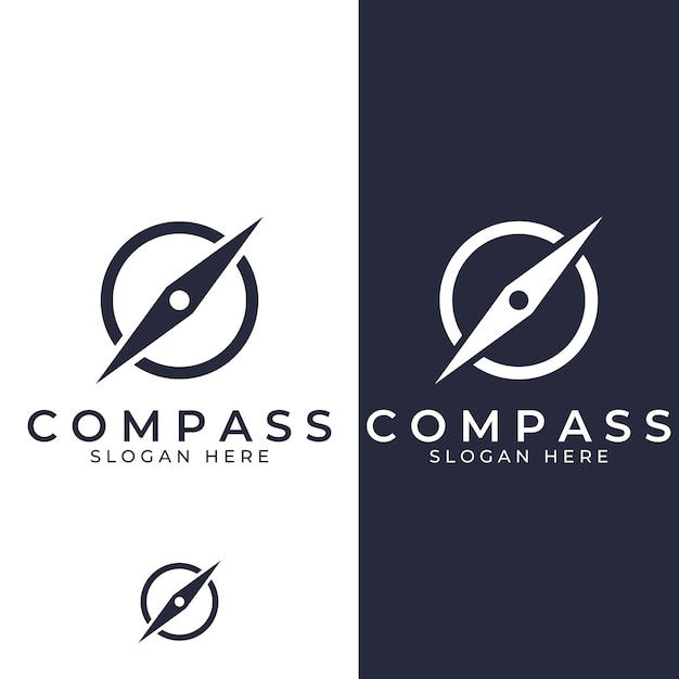 Kompas logo directionele gids of pandom kompas logo pictogram vector illustratie sjabloon