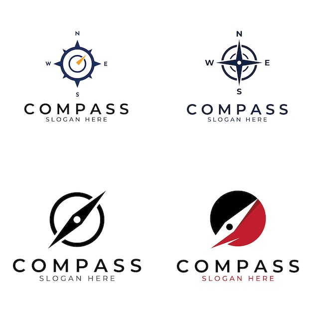 Kompas logo directionele gids of pandom kompas logo pictogram vector illustratie sjabloon