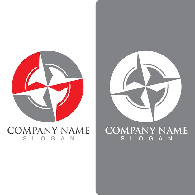 Kompas logo en symbool gps vector