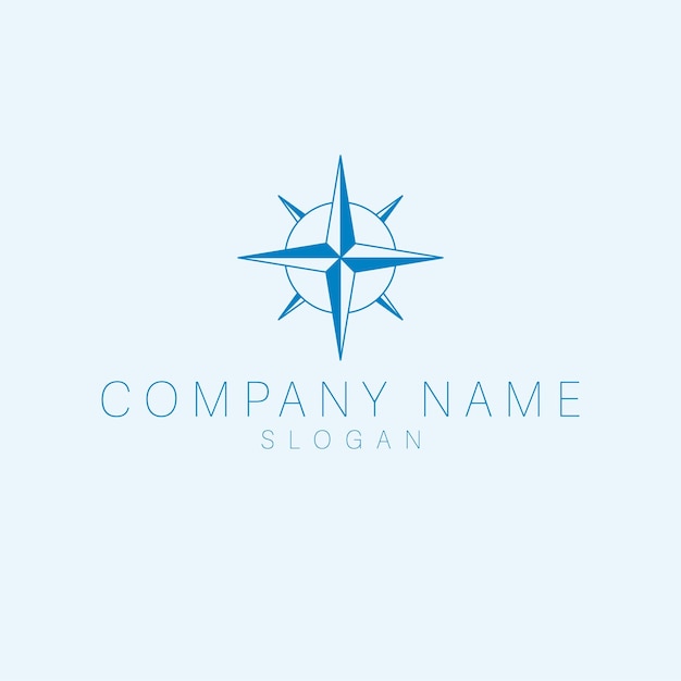 Kompas merklogo ontwerp Marien symbool logo Reisnavigatie logo sjabloon