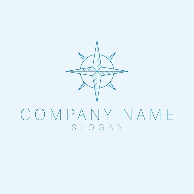 Kompas merklogo ontwerp Marien symbool logo Reisnavigatie logo sjabloon