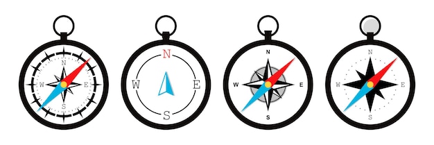 Kompas met mariene windroos. Vector illustratie