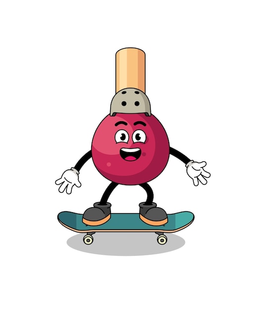 Komt overeen met mascotte die een skateboard speelt