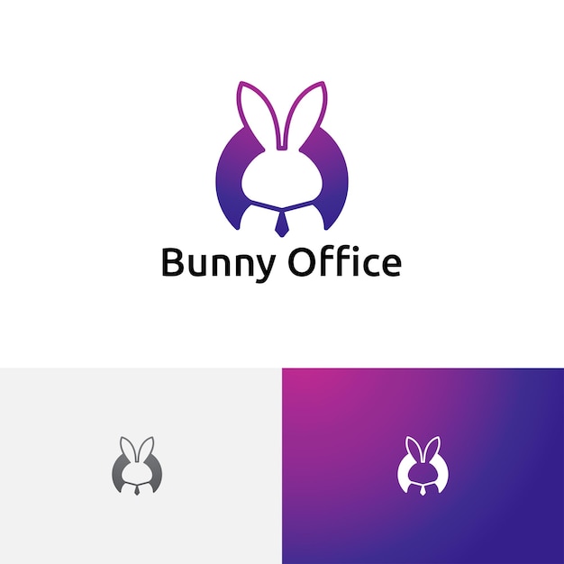 Vector konijn bunny kantoor werk baas werknemer negatieve ruimte logo