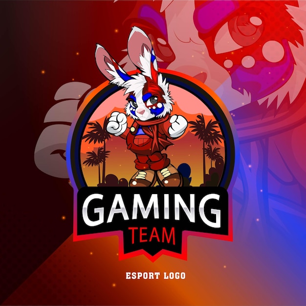 Konijn Esport Gaming mascotte logo ontwerp