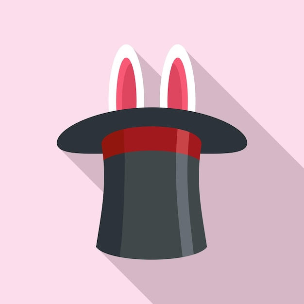 Vector konijn hoge haticon vlakke afbeelding van konijn hoge hatvector pictogram voor webdesign