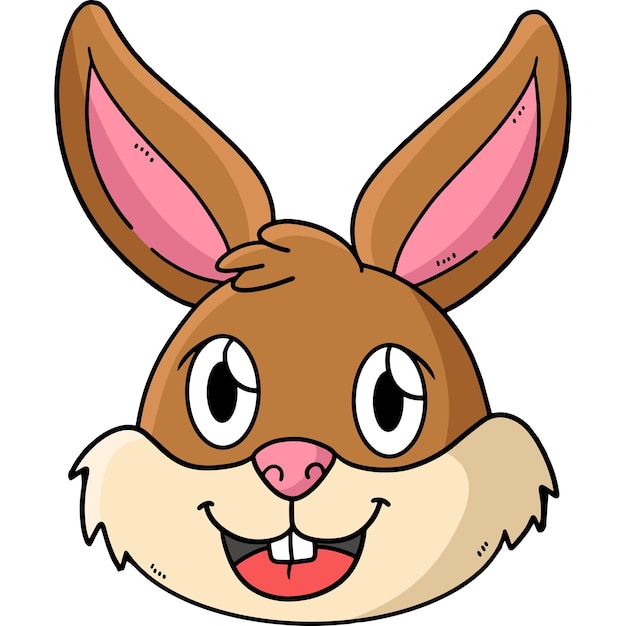 Konijn Hoofd Cartoon Gekleurde Clipart Illustratie