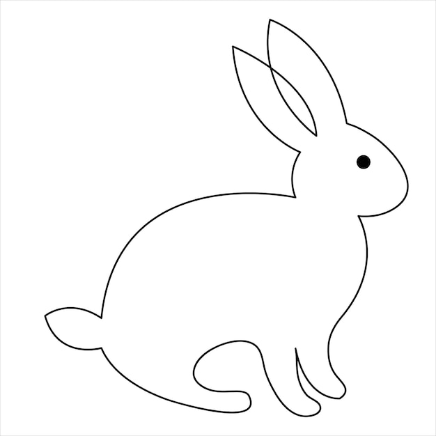 Vector konijn huisdier continue één lijn kunst tekenen vrije hand schets omtrek vector minimalist