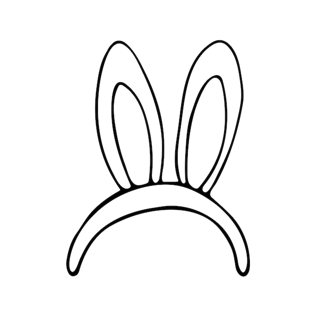 Konijn oren hoofd accessoires pictogram Lente vakantie symbolen paashaas haas kostuum gekrabbel schets