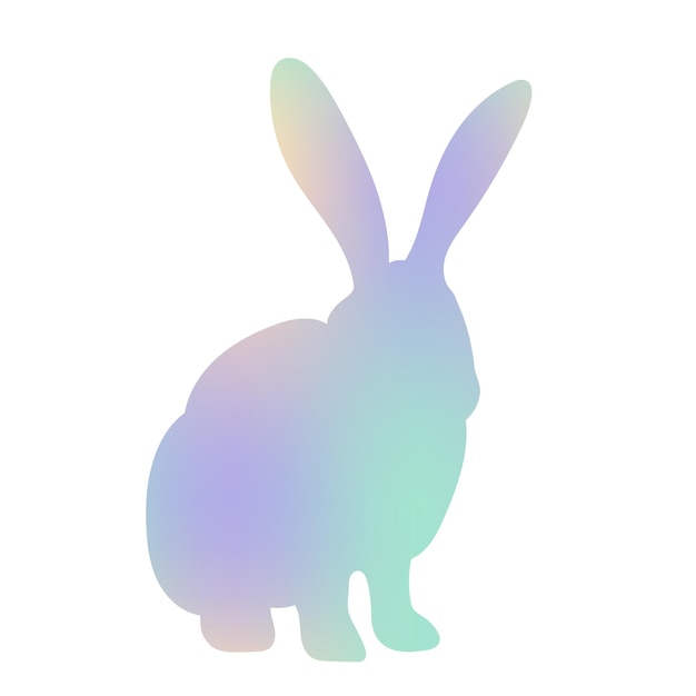 Konijn silhouet gradiënt ontwerp geïsoleerde vector