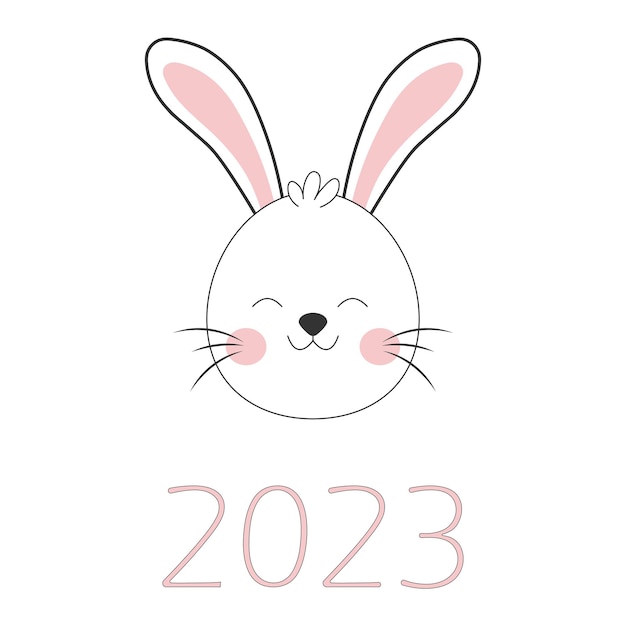 Konijnsymbool van 2023 Vectorillustratie