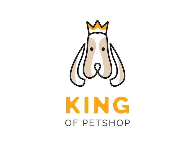 Koning dierenwinkel logo ontwerpconcept