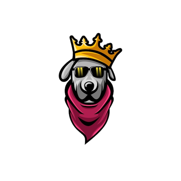 Koning hond eenvoudige premium vector