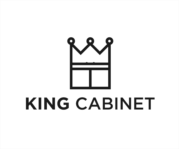 koning kabinet logo ontwerp vectorillustratie