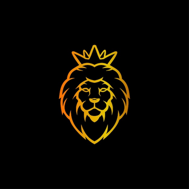 Koning Leeuw Gouden Luxe Logo Sjabloon