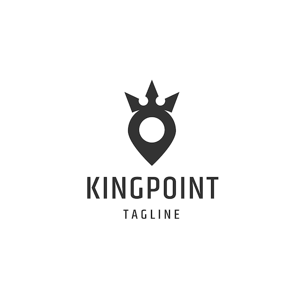Koning punt logo pictogram ontwerp sjabloon platte vector