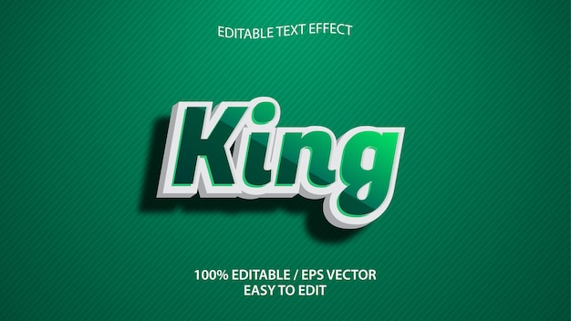 Koning teksteffect eps Premium Vector