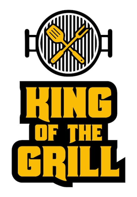 Koning van de grill. Grillen citaat vector ontwerp voor t-shirt, print ontwerp. Barbecue citaat