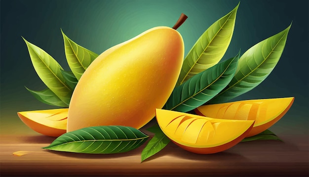 Vector koning van de vruchten mango in india illustrator