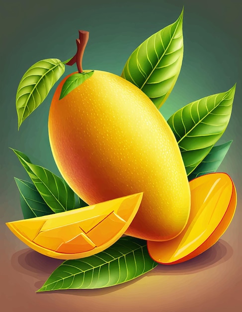 Vector koning van de vruchten mango in india illustrator
