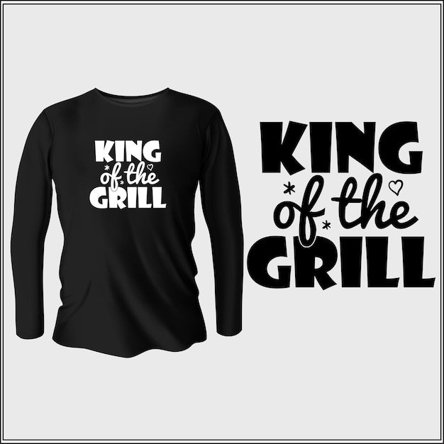 koning van het ontwerp van de grillt-shirt met vector