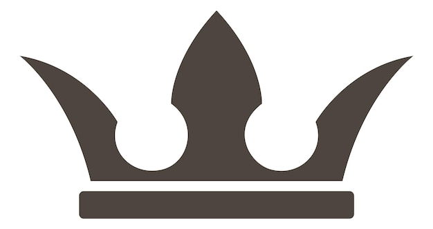 Koningin symbool Zwarte kroon logo Kracht teken