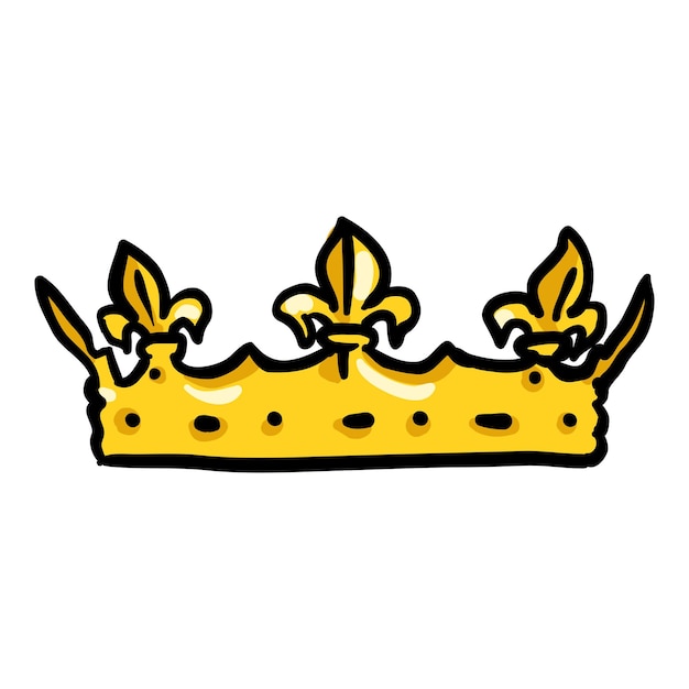 Vector koninklijke kroon met de hand getekend doodle icon