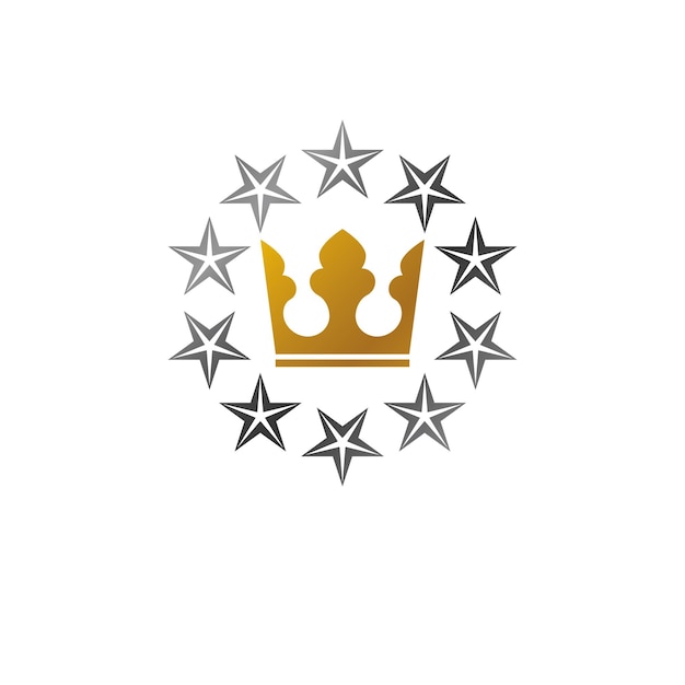 Koninklijke kroon vectorillustratie. Heraldische decoratieve logo. Antieke logo geïsoleerd op een witte achtergrond.