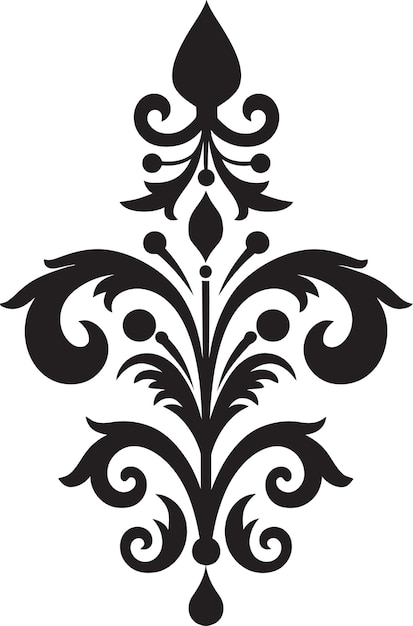 Vector koninklijke ornamenten vintage deco ontwerp vergulde bloei zwarte filigree icoon