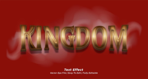 Vector koninkrijksteksteffect bewerkbare 3d-tekststijl
