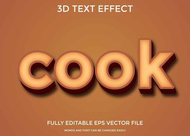 Vector kook 3d-tekststijleffect