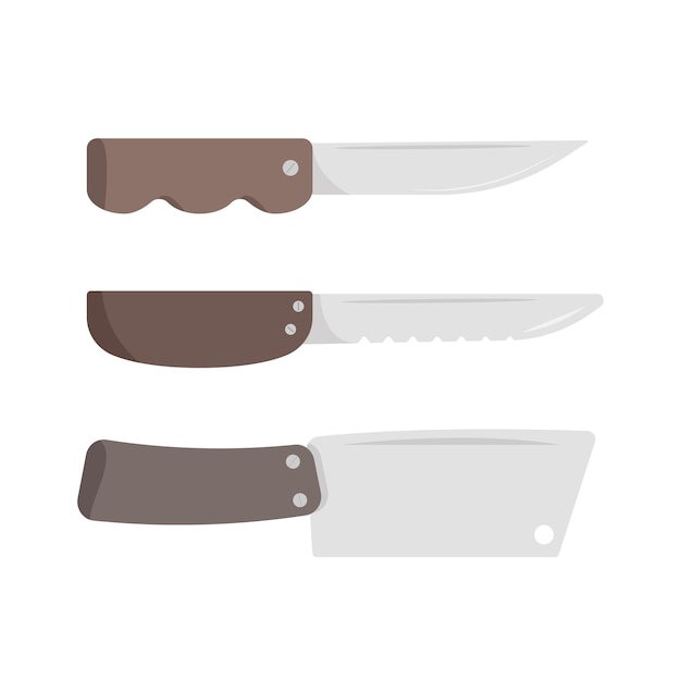 Kookgerei keukengerei pictogrammen geïsoleerd op een witte achtergrond messen Platte ontwerp vector