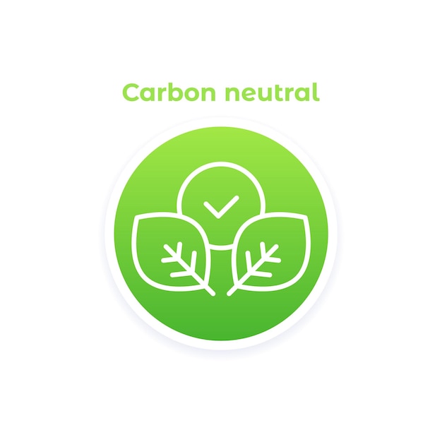 Koolstofneutraal vector rond pictogram