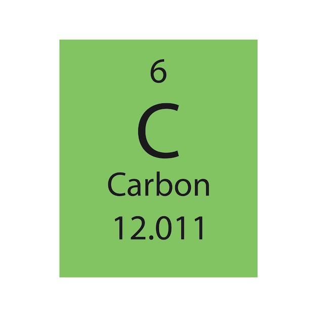 Koolstofsymbool Scheikundig element van het periodiek systeem Vectorillustratie