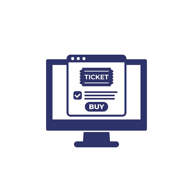 Koop tickets online pictogram op wit