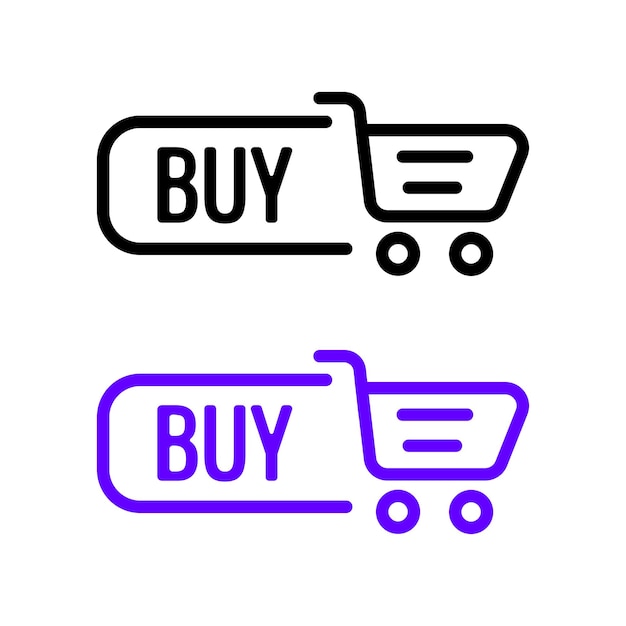 Koopknop met winkelwagen Koop nu Modern pictogram voor de website en online winkel Afrekenen voor een inkooporder Elementen van ui en webdesign voor interface Vectorillustratie