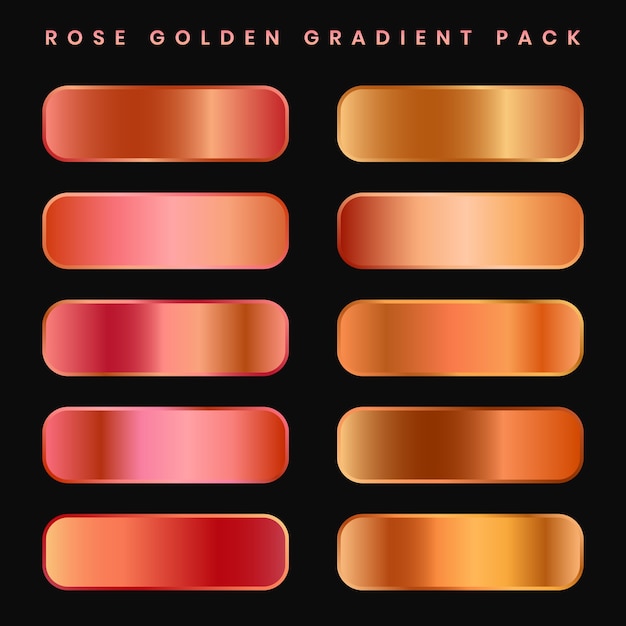 Koperen of roségouden premium palet met kleurverloopstalen