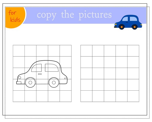 Kopieer de afbeelding educatieve spelletjes voor kinderen cartoon speelgoedauto vector