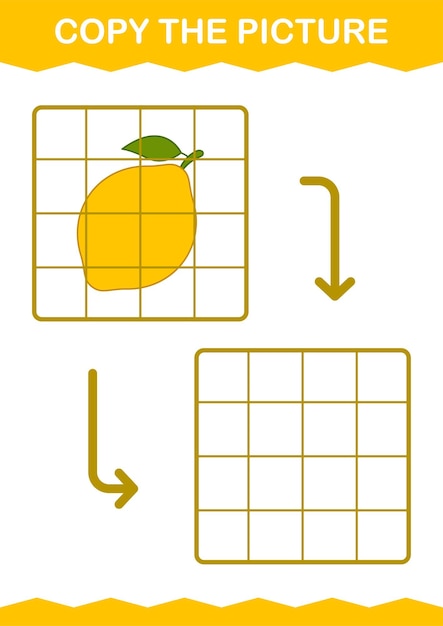 Kopieer de afbeelding met Lemon Worksheet voor kinderen