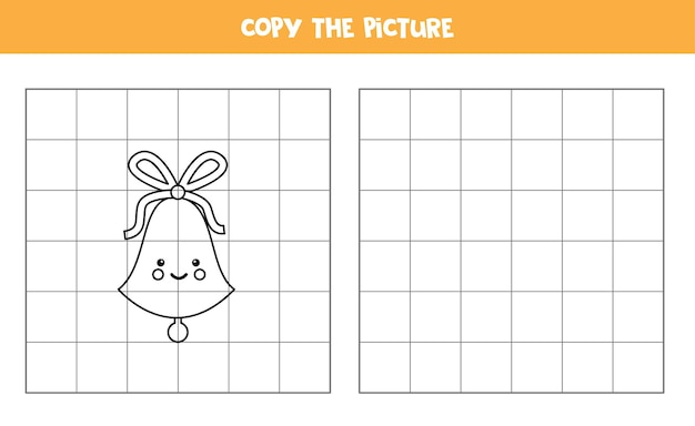 Kopieer de afbeelding van een schattige kawaii-bel. logisch spel voor kinderen.
