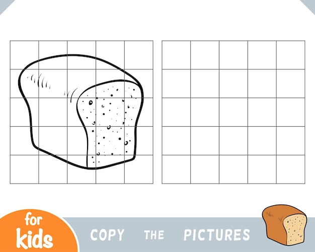 Vector kopieer het educatieve spel met afbeeldingen voor kinderen brood
