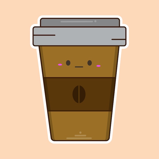 kopje koffie vector kawaii. EPS 10