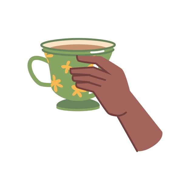 Kopje thee of koffie in de hand warme drank