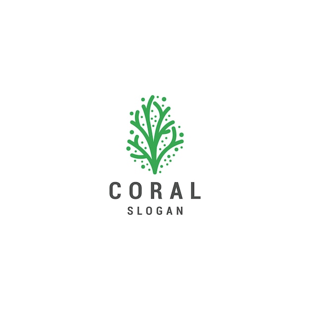 Koraal logo ontwerp icoon vector